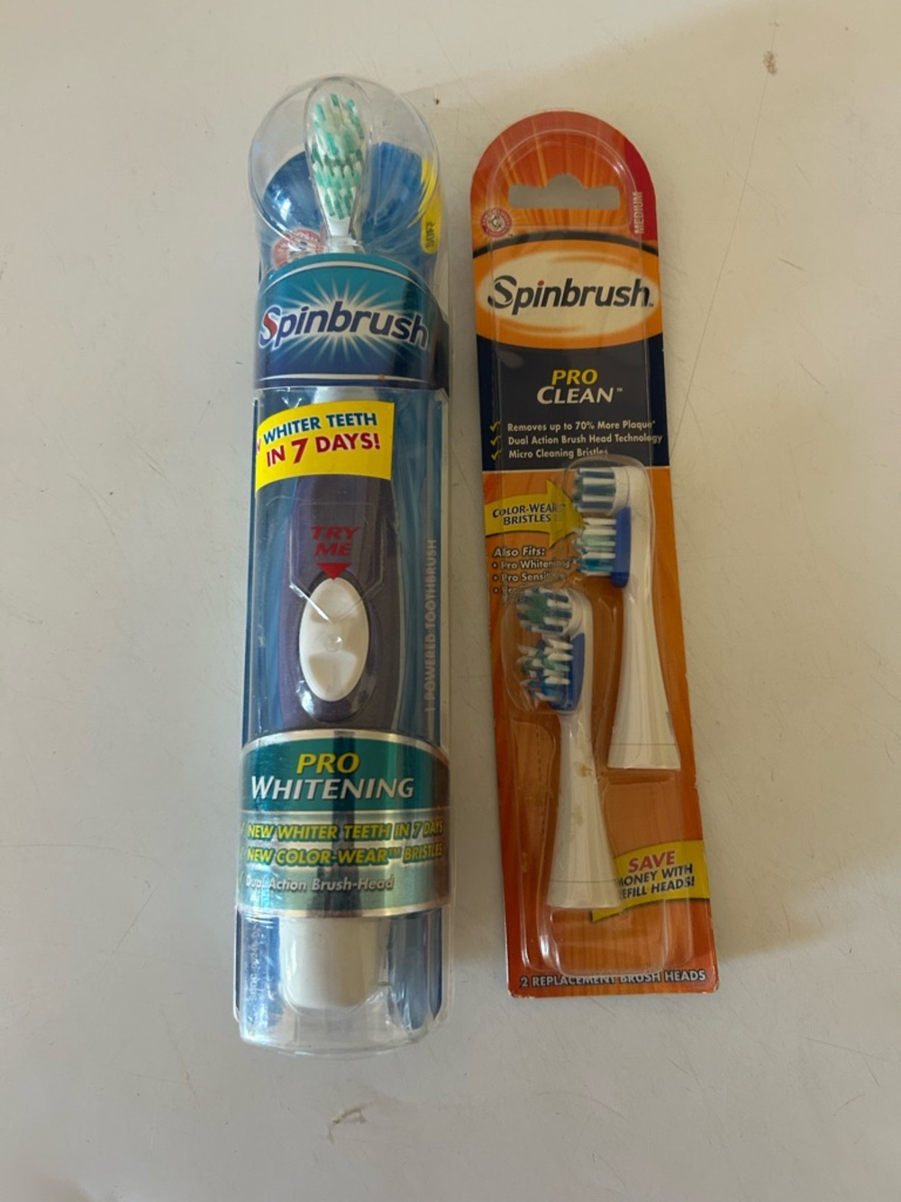 Spinbrush PRO CLEAN Medium Toothbrushes Plus 2 pk of Soft Replacement heads